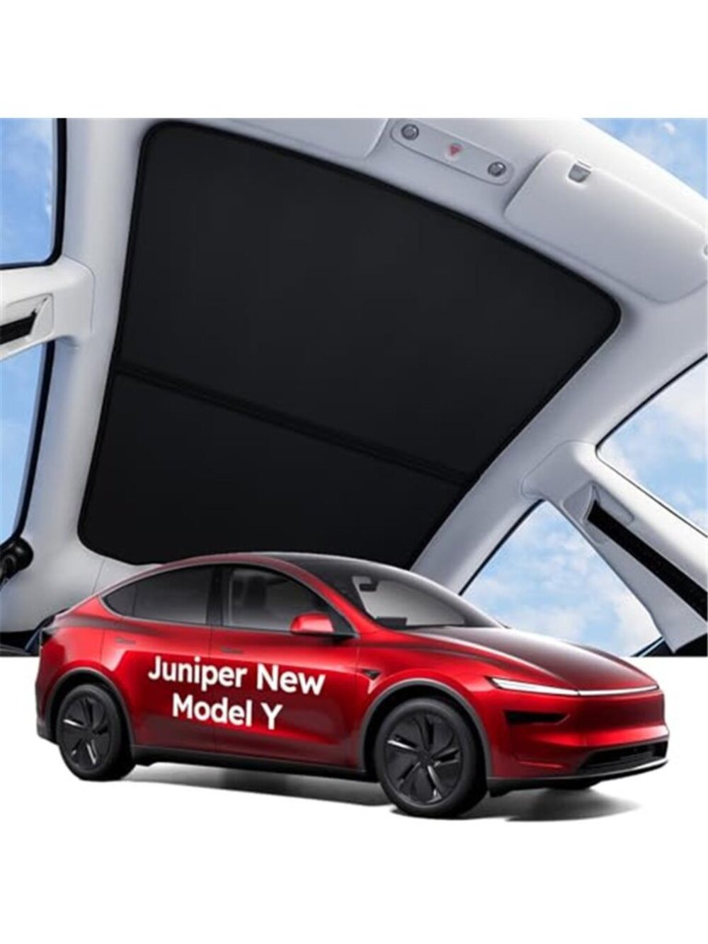 Tesla Model Y Juniper Accessories Sunshade Roof Interior Black